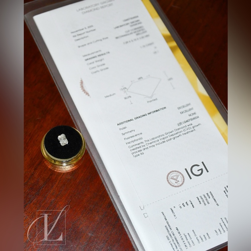 Loose 1.15 CT Lab Grown Diamond with IGI Report - Picture 5 of 7
